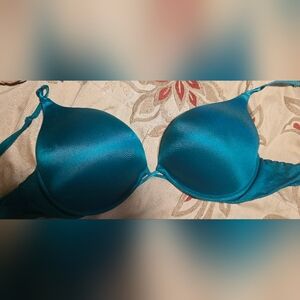 Teal Satin Bra
